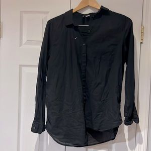 Long sleeve semi sheer blouse